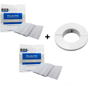 Kit 2 Fita Pvc Split Eos Branca Acabamento Tubulação Ar Cond