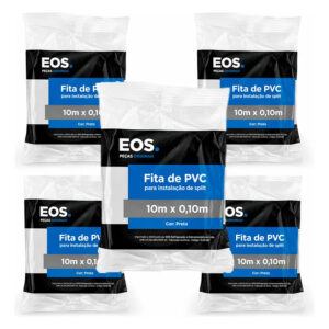 Kit 5 Fita Pvc Preta Eos Acabamento Ar Condicionado Refriger