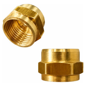 Kit 2 Porca Flange 3/8 Sae Em Latão Para Tubo De Cobre Gas